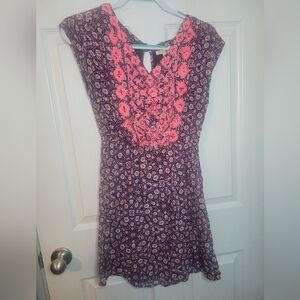 Skies are Blue Small Embroidered Blouse Mini Dress